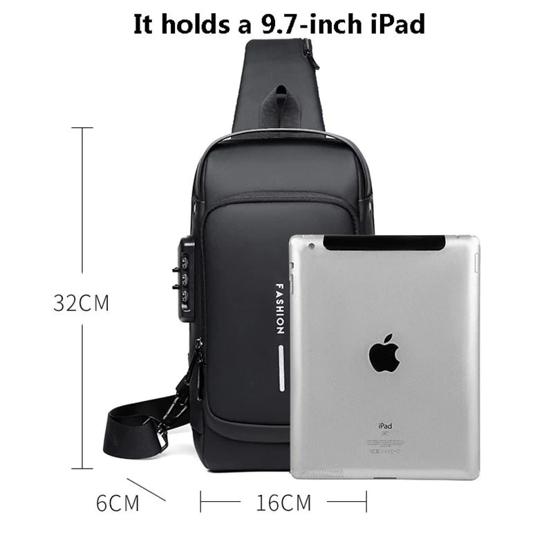 Mochila Anti-Furto com Senha USB Slim Bag